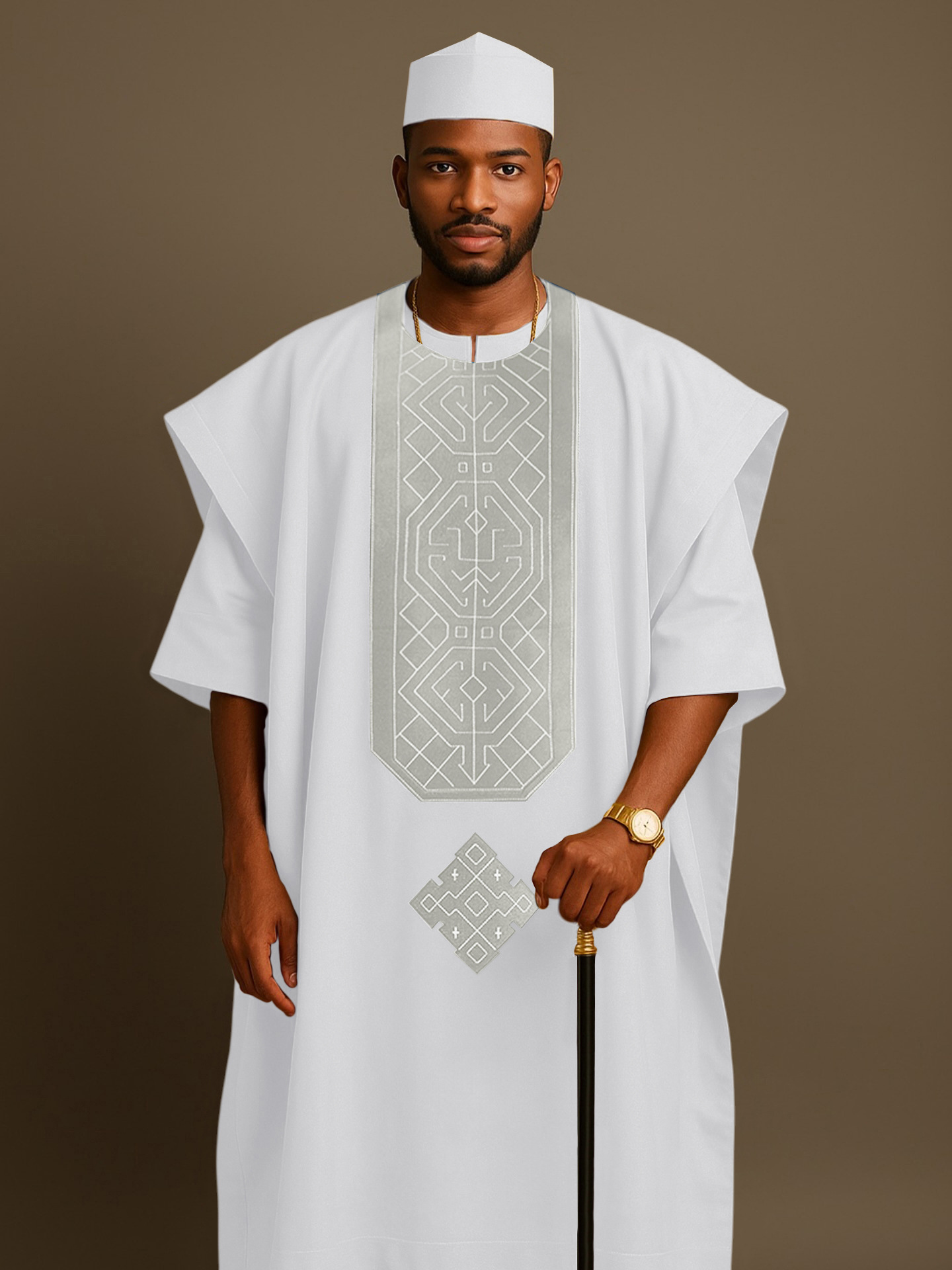 Dashiki Shirt Men - 3 Pieces Nigerian Traditional Kaftan Outfit
