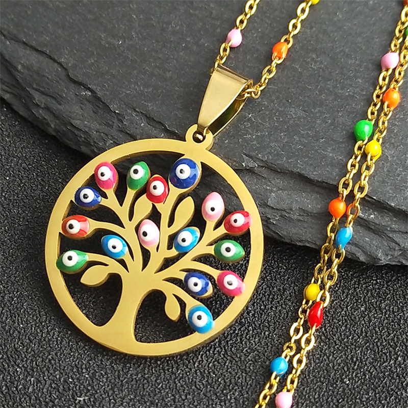 Ethnic Fashion Show - Bohemian Colorful Turkey Eyes Stainless Steel