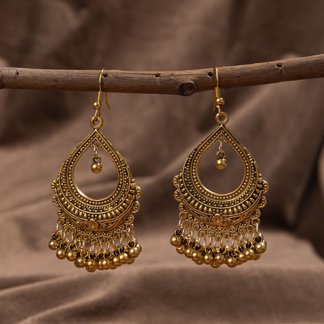 Ethnic Indian Fashion - New Water Drop Shaped Earrings Brincos