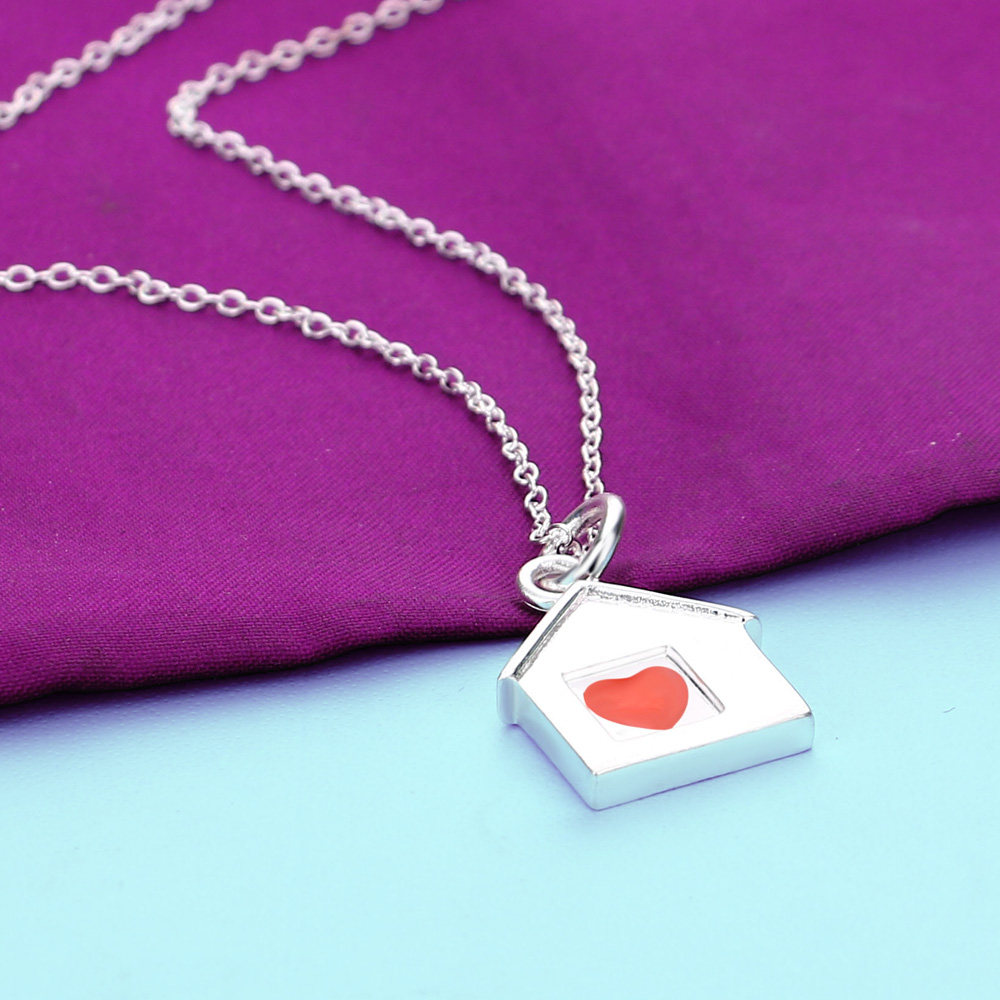 Ethnic Fashion House - 925 Sterling Silver House Pendant Necklace