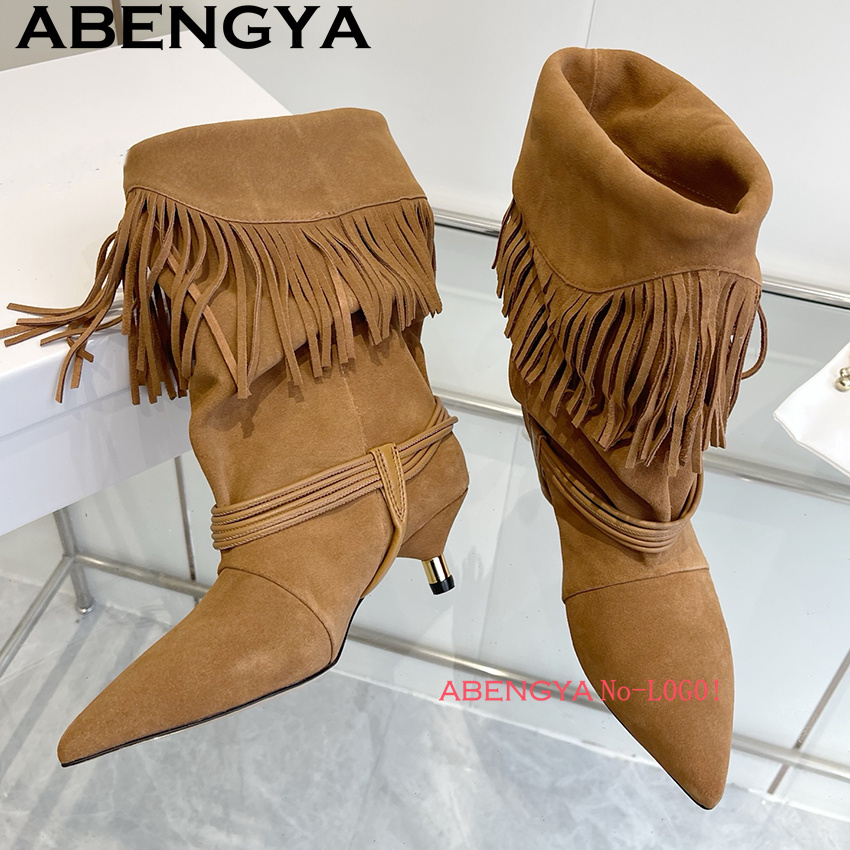 Suede Leather Edge Tassel Desi - огляд і ціна Ethnic Fashion For Women
