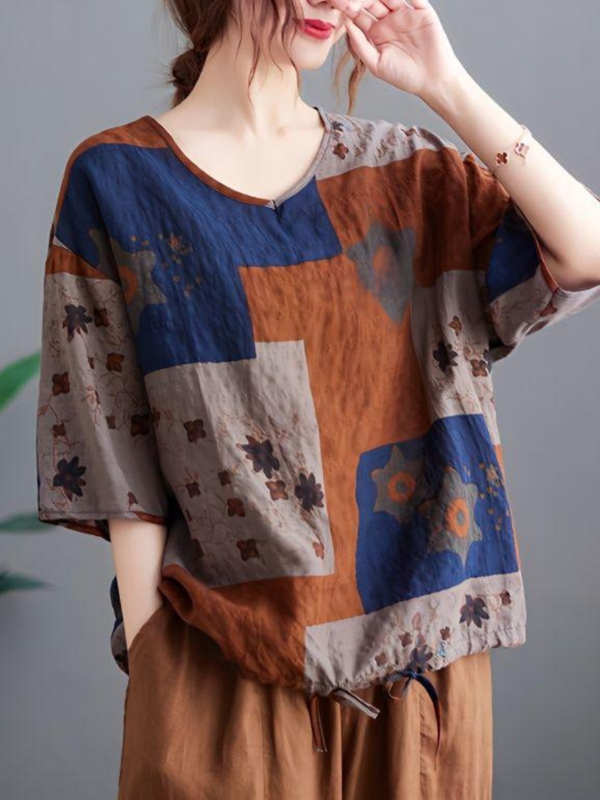 Lightweight Cotton Linen V-nec - огляд і ціна Ethnic Fashion Wear