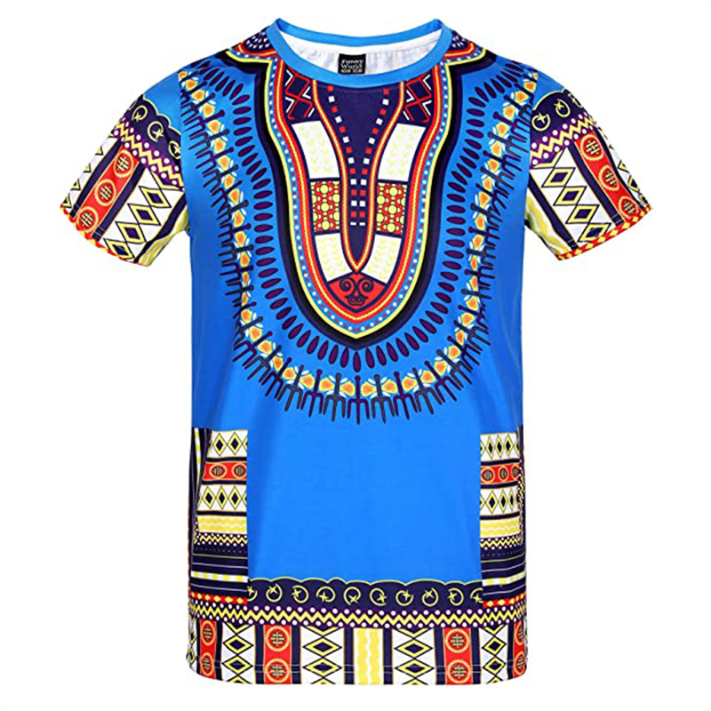 Summer Harajuku 3D Print Afric - огляд і ціна Dashiki Shirt Men