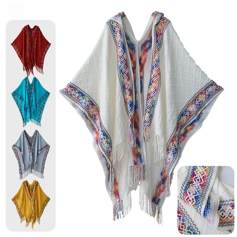 Boho Ethnic Print Poncho Shawl - огляд і ціна Ethnic Boho Fashion
