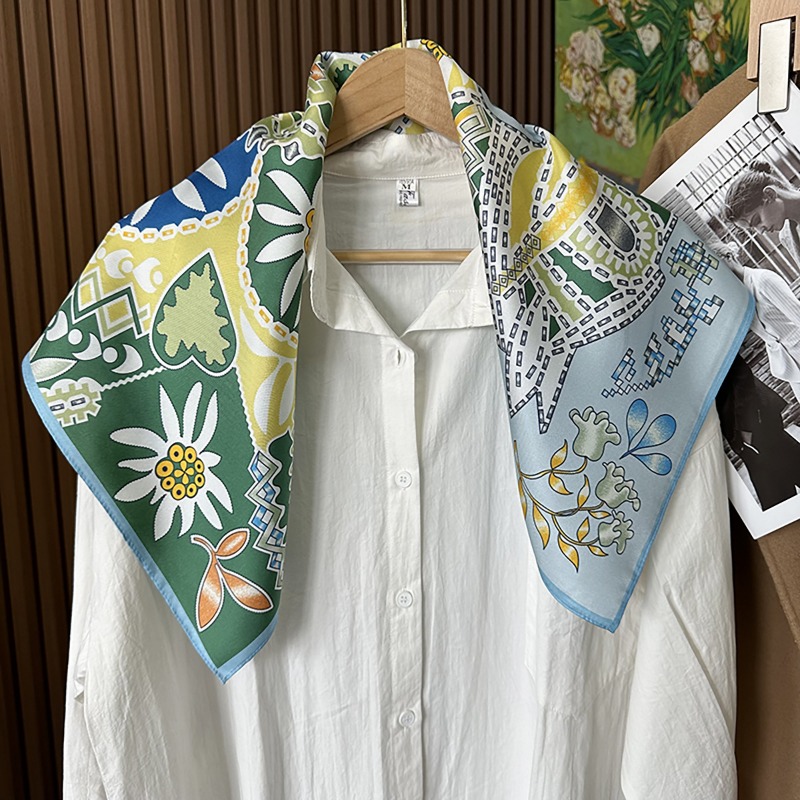 Green Boho Horse Square Scarf  - огляд і ціна Ethnic Boho Fashion