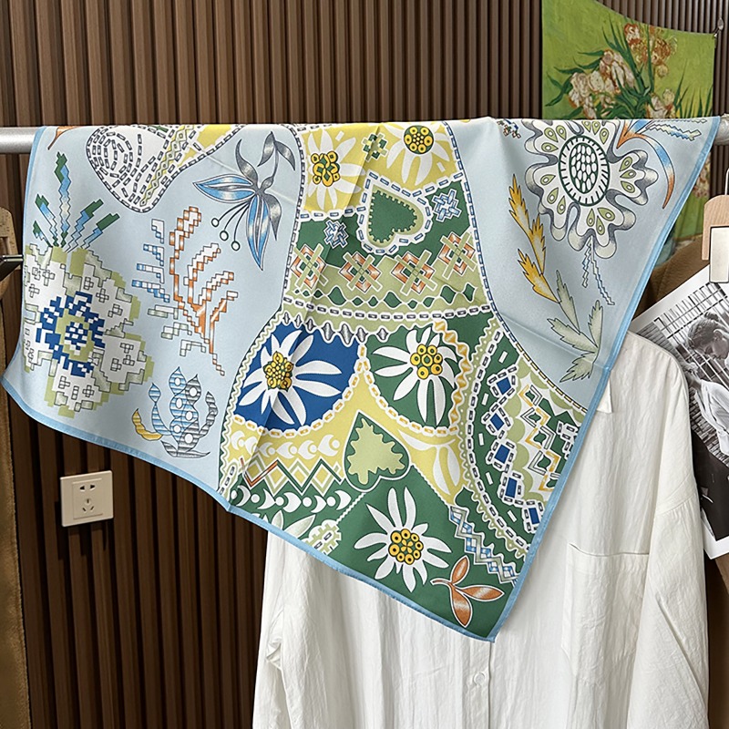 Green Boho Horse Square Scarf  - огляд і ціна Ethnic Boho Fashion
