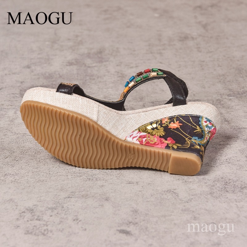 Boho Beaded Floral Wedge Sanda - огляд і ціна Ethnic Boho Fashion