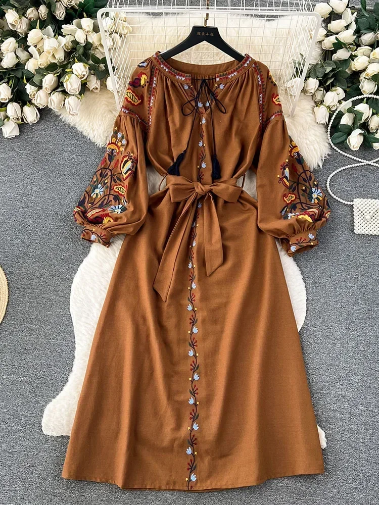 Women Spring Autumn Dress Vint - огляд і ціна Ethnic Boho Fashion