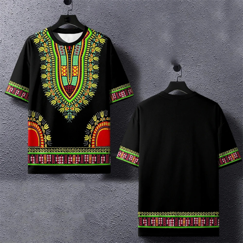 Summer Harajuku 3D Printed Eth - огляд і ціна Dashiki Shirt Men