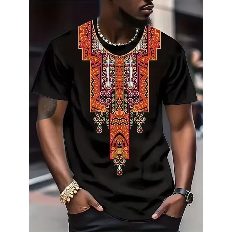 African Ethnic Pattern T Shirt - огляд і ціна Dashiki Shirt Men